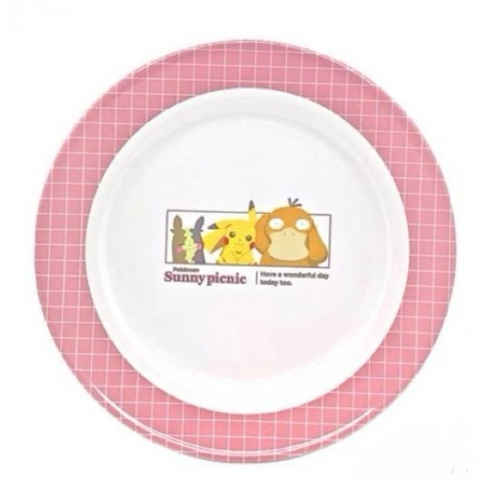 BNIB Japan Pokemon "Sunny Picnic" Morpeko, Psyduck & Pikachu plastic Plate